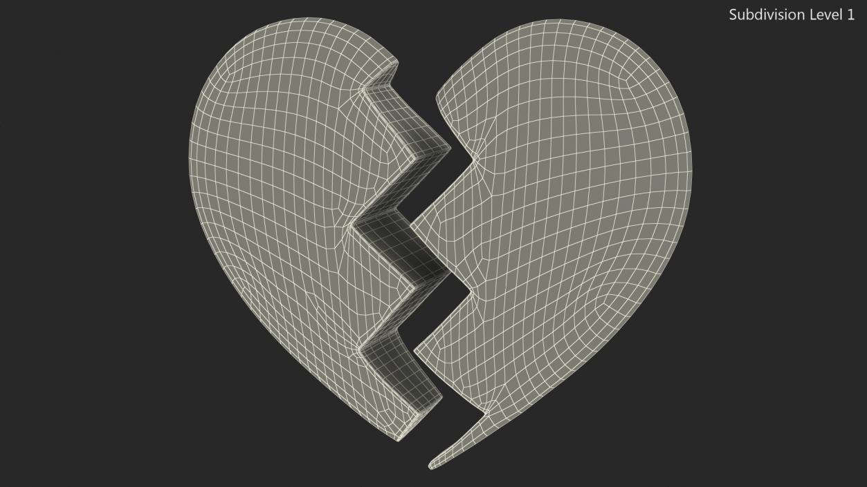 3D Broken Heart Emoji model