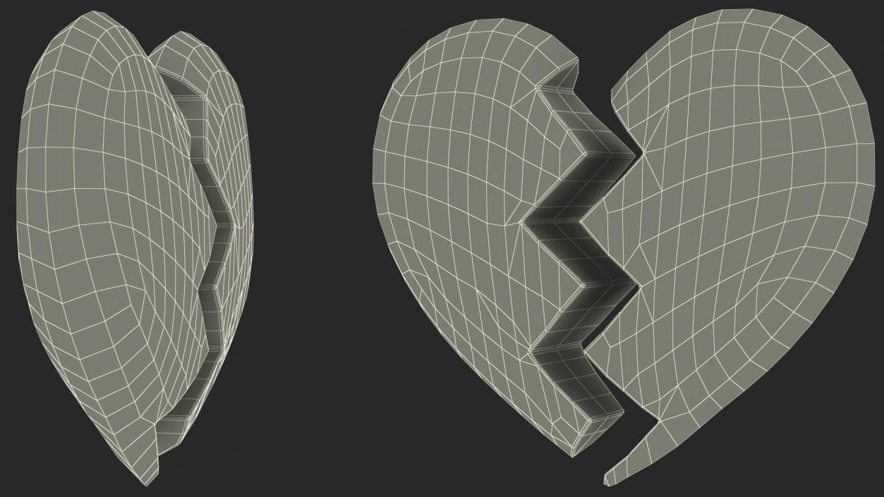 3D Broken Heart Emoji model