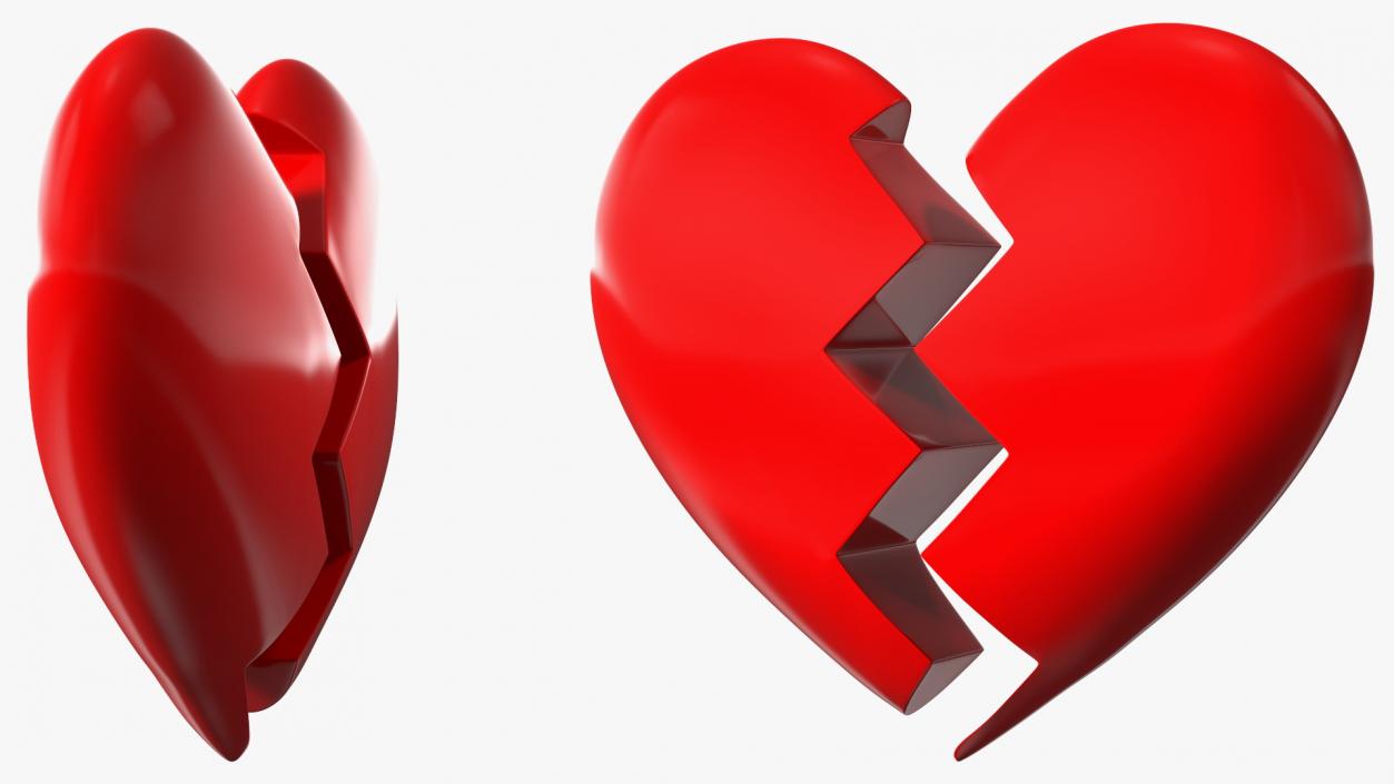 3D Broken Heart Emoji model