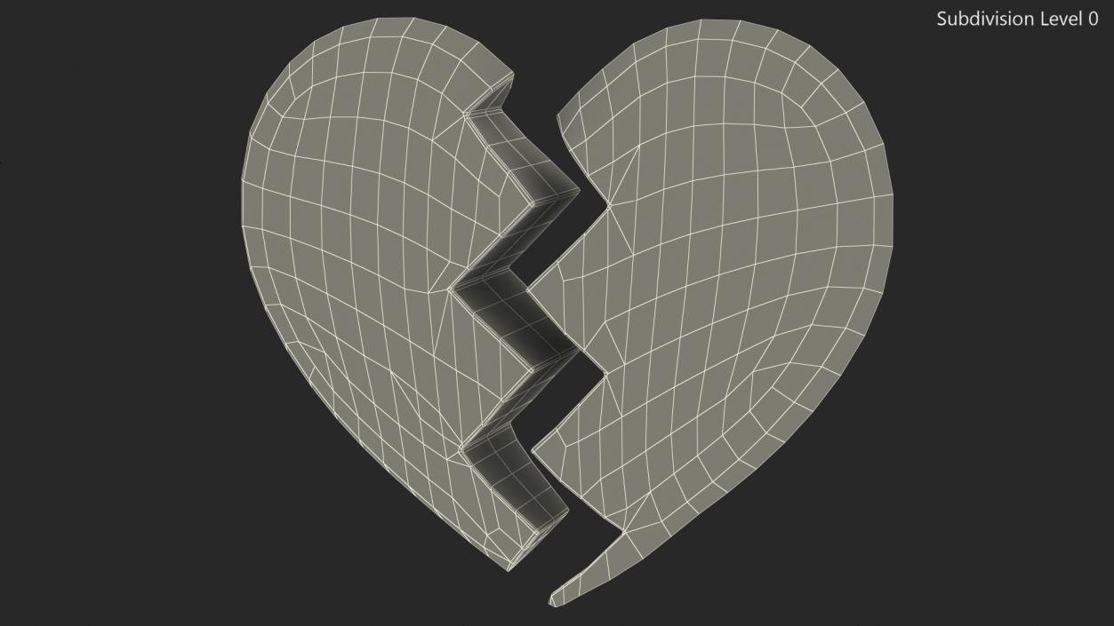 3D Broken Heart Emoji model