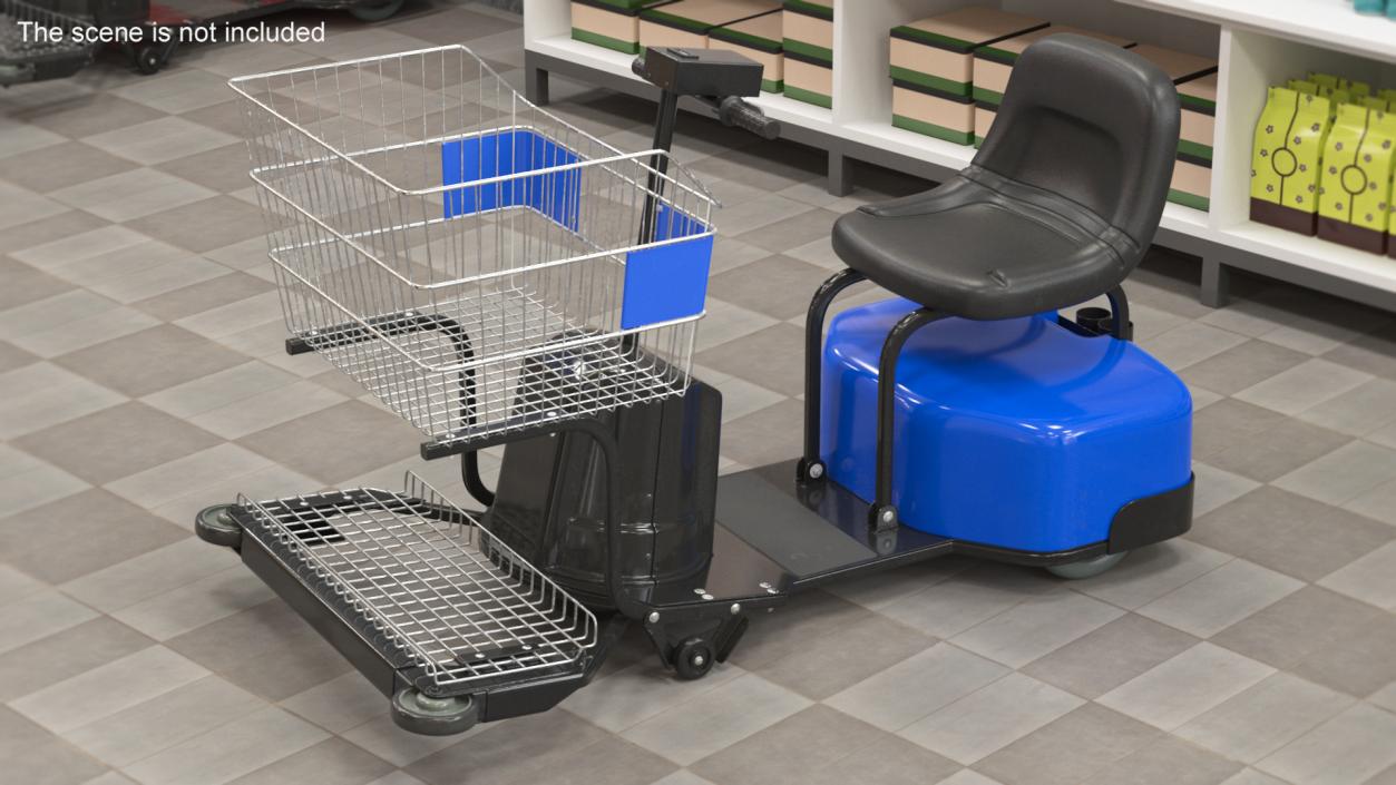 3D Electric Grocery Scooter New Blue model