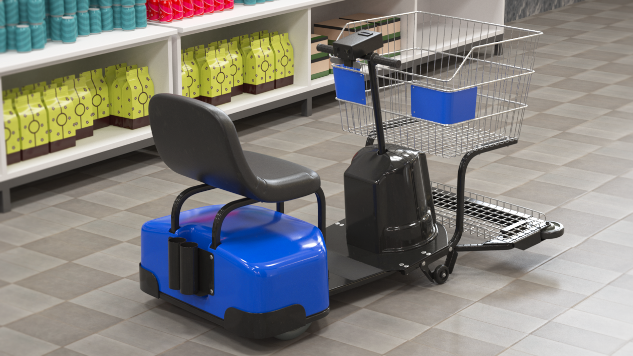 3D Electric Grocery Scooter New Blue model