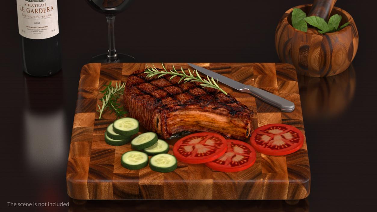 Grilled Flank Steak Bone In 3D