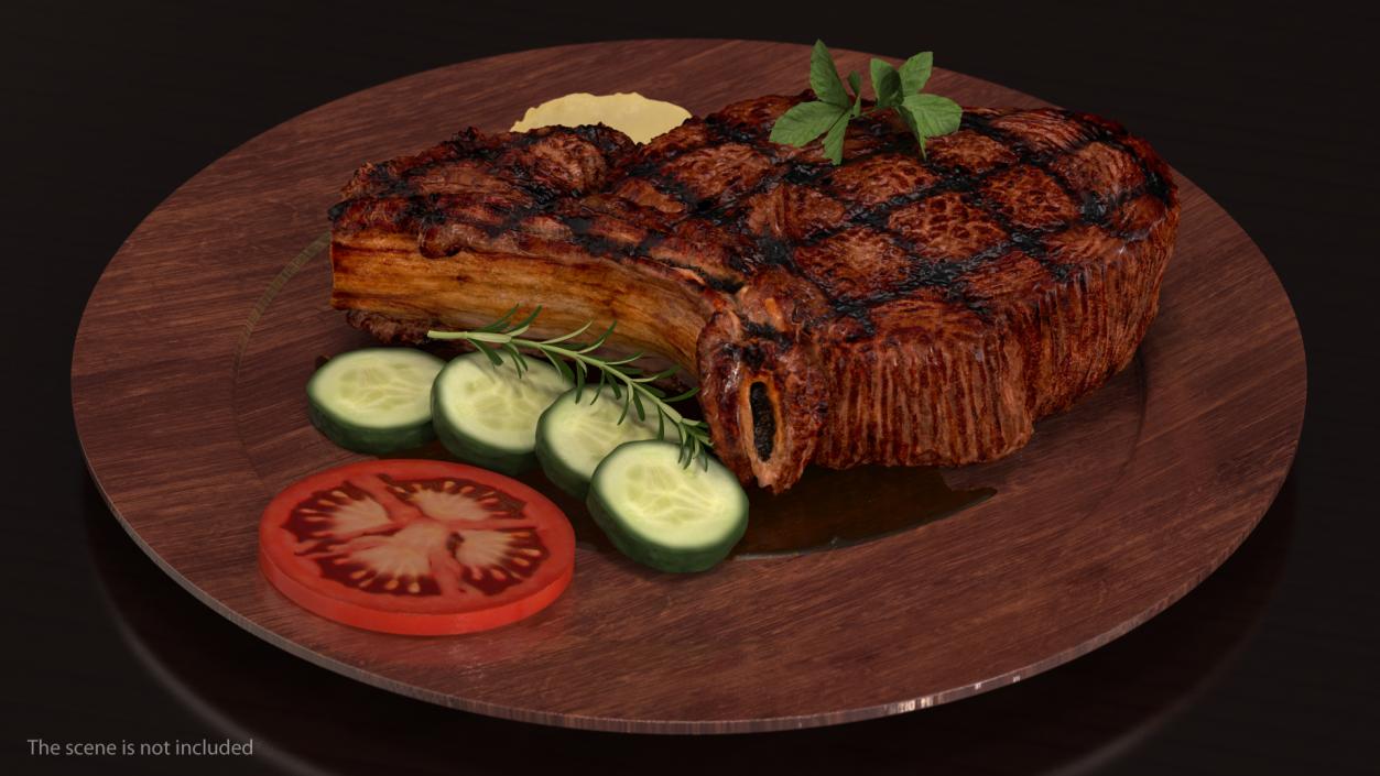 Grilled Flank Steak Bone In 3D