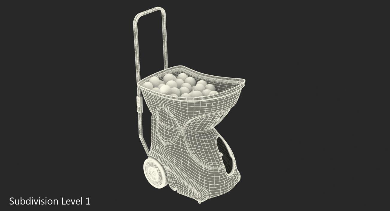 Portable Tennis Ball Machine with Balls 3D model