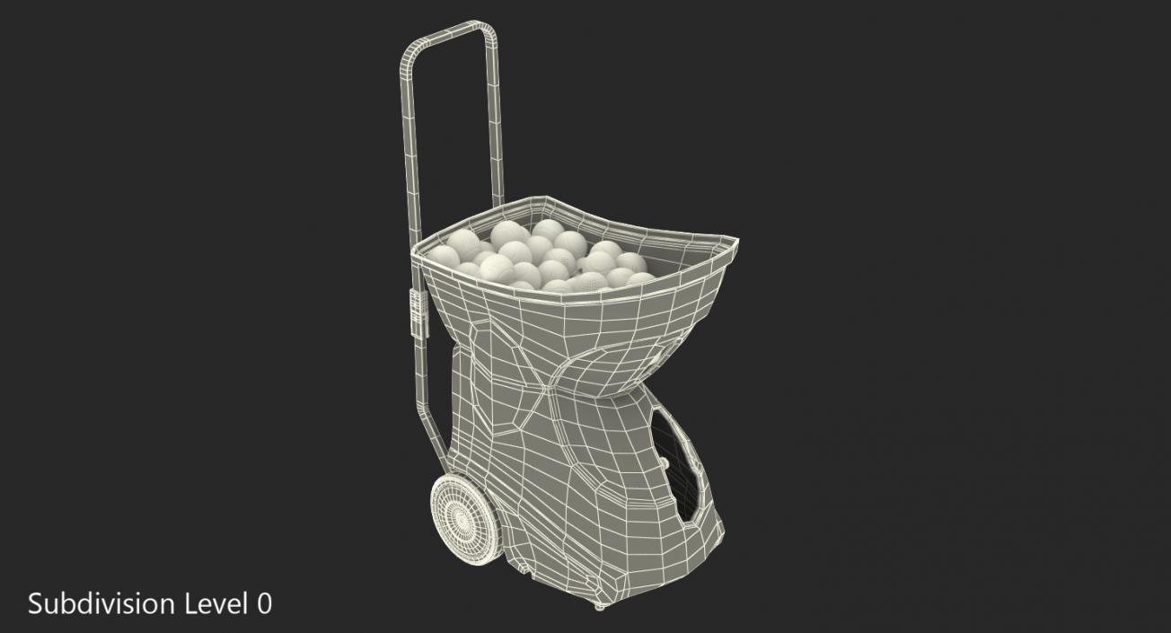 Portable Tennis Ball Machine with Balls 3D model