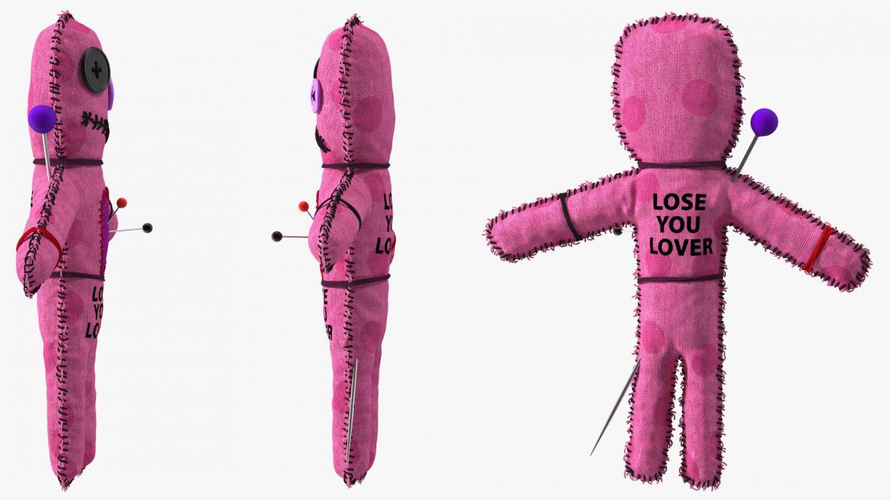 Voodoo Doll Pink Funny 3D