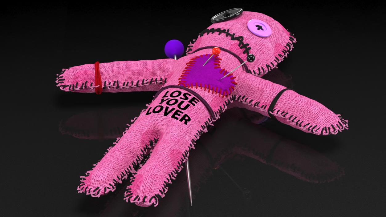 Voodoo Doll Pink Funny 3D