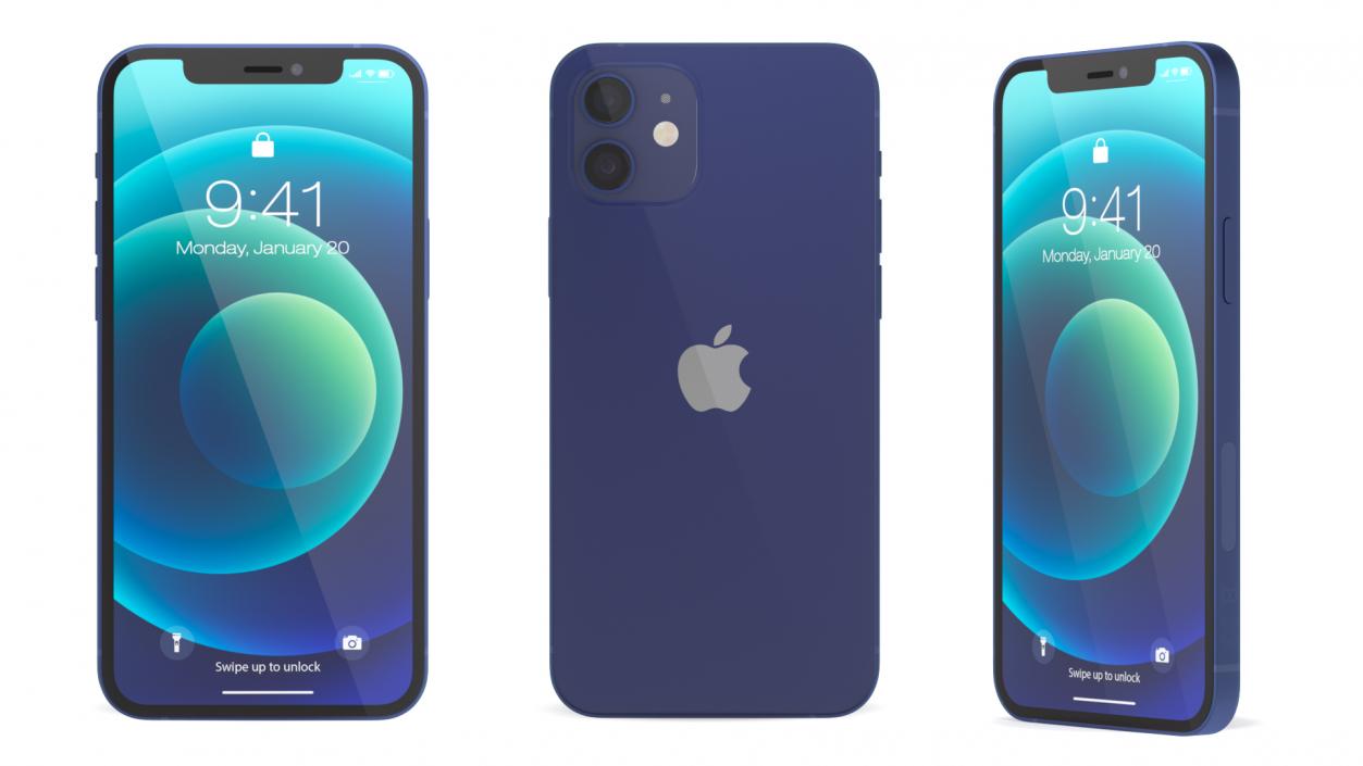 3D model Apple iPhone 12 Blue