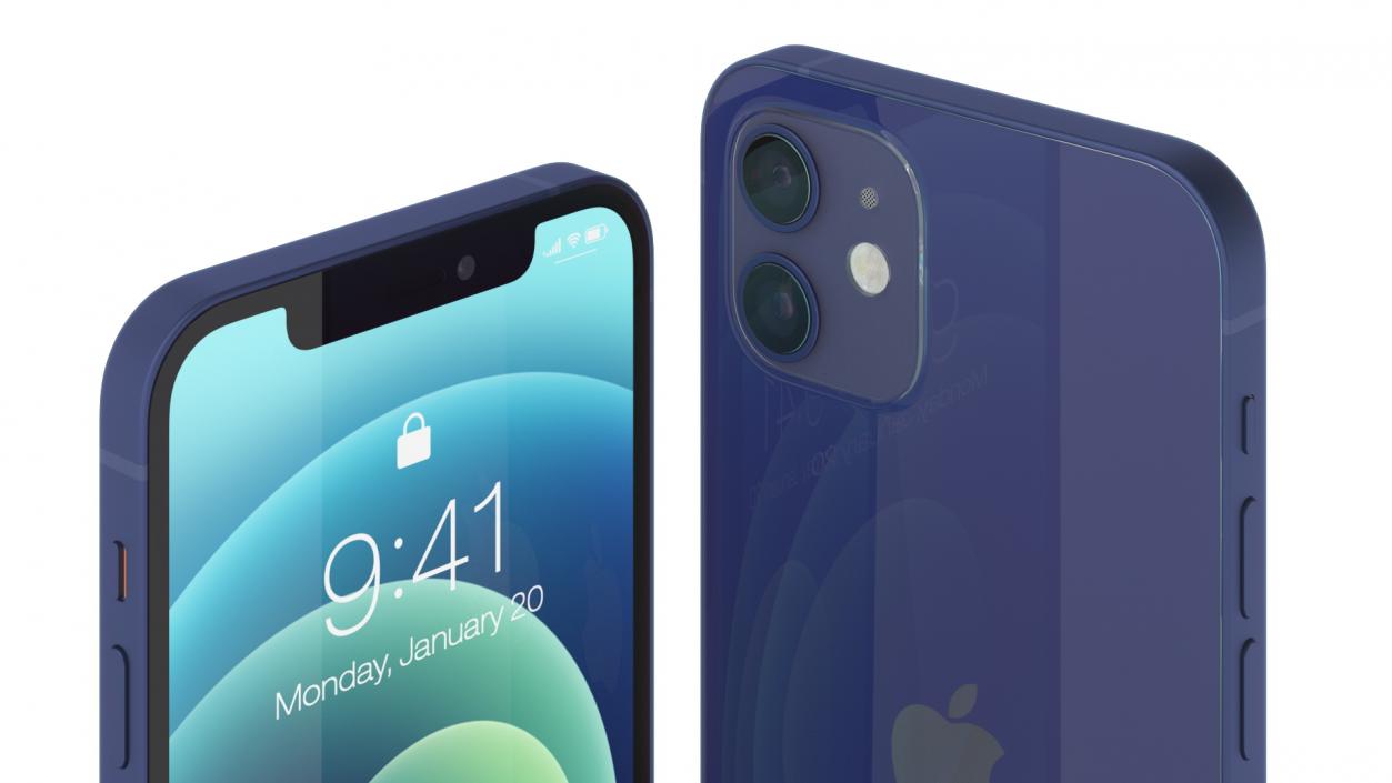 3D model Apple iPhone 12 Blue