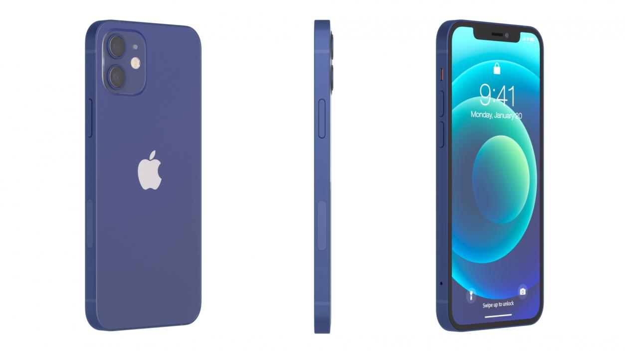 3D model Apple iPhone 12 Blue