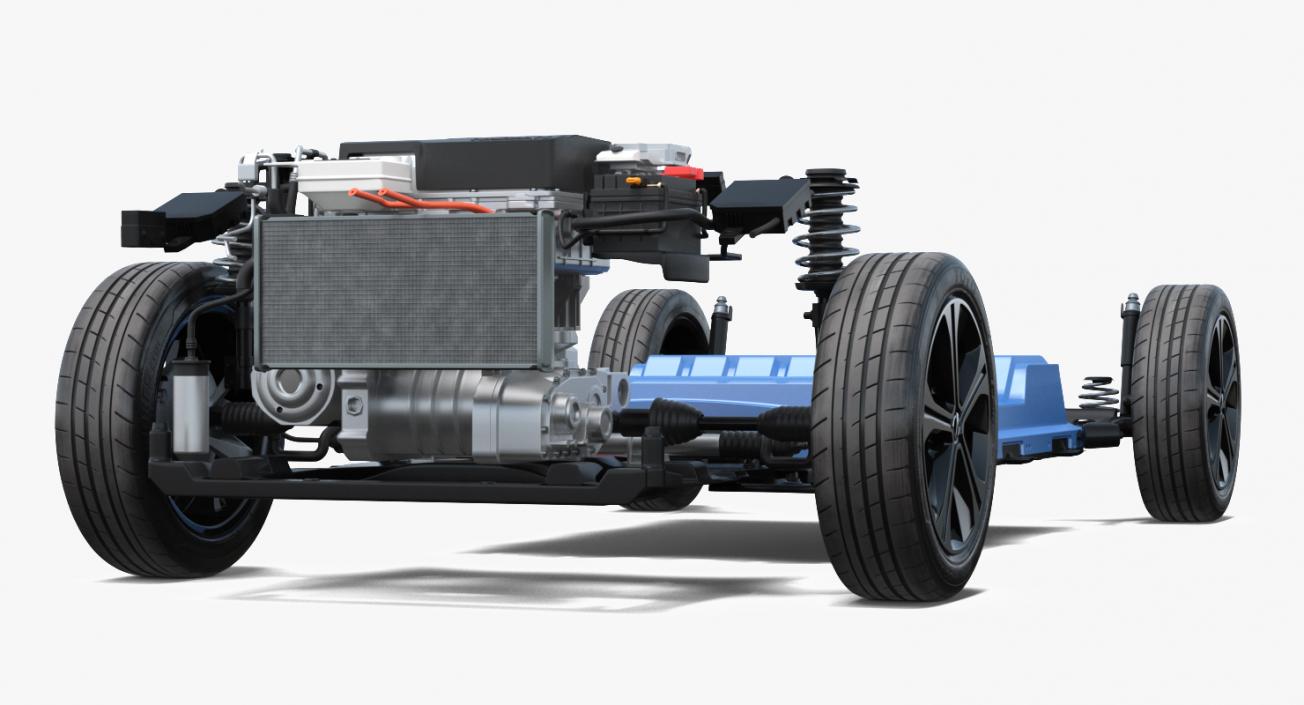 Nissan Leaf Engine and Chassis and Battery Pack 3D