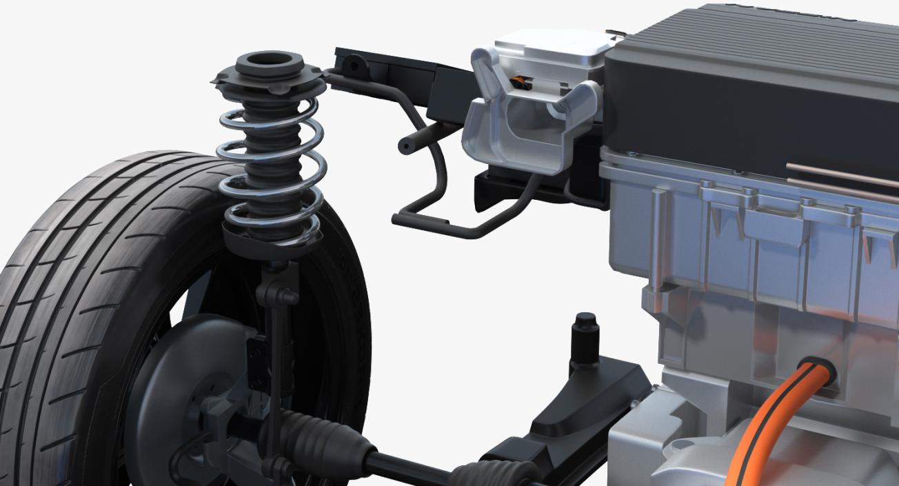 Nissan Leaf Engine and Chassis and Battery Pack 3D