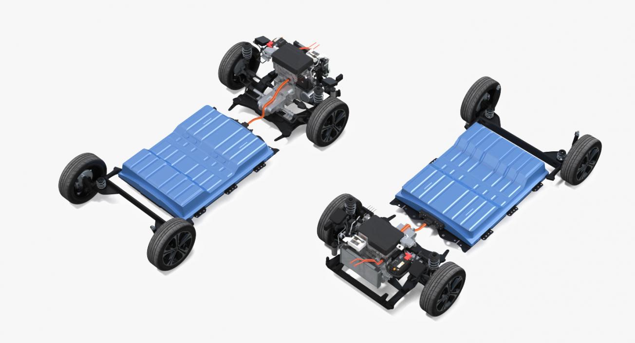 Nissan Leaf Engine and Chassis and Battery Pack 3D