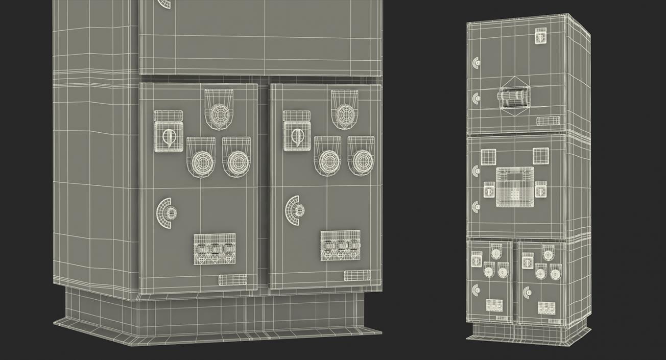 3D Electric Control Boxes Collection model