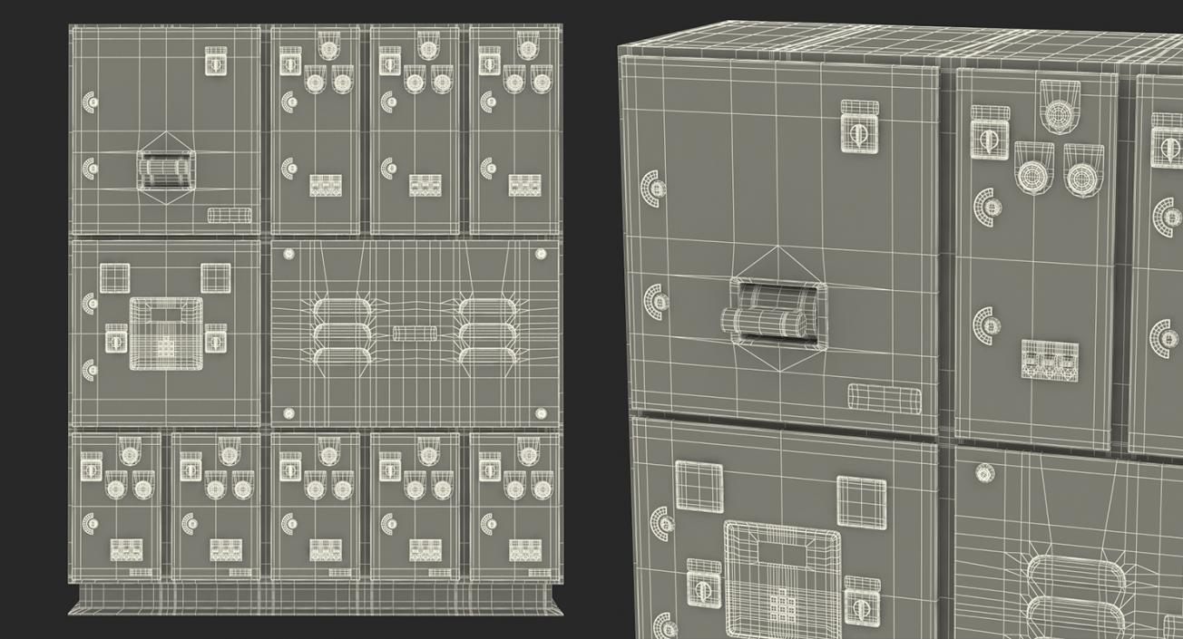 3D Electric Control Boxes Collection model