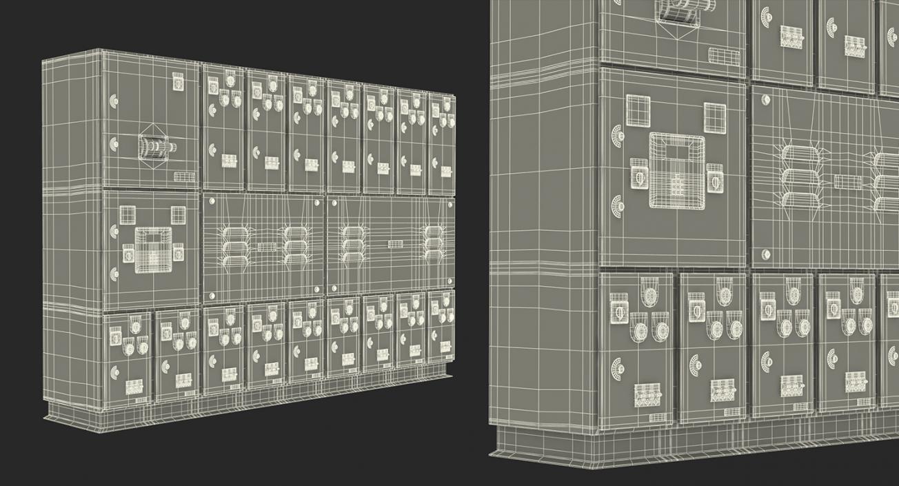 3D Electric Control Boxes Collection model