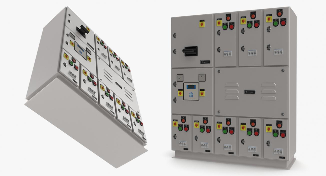 3D Electric Control Boxes Collection model