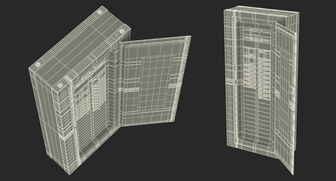 3D Electric Control Boxes Collection model