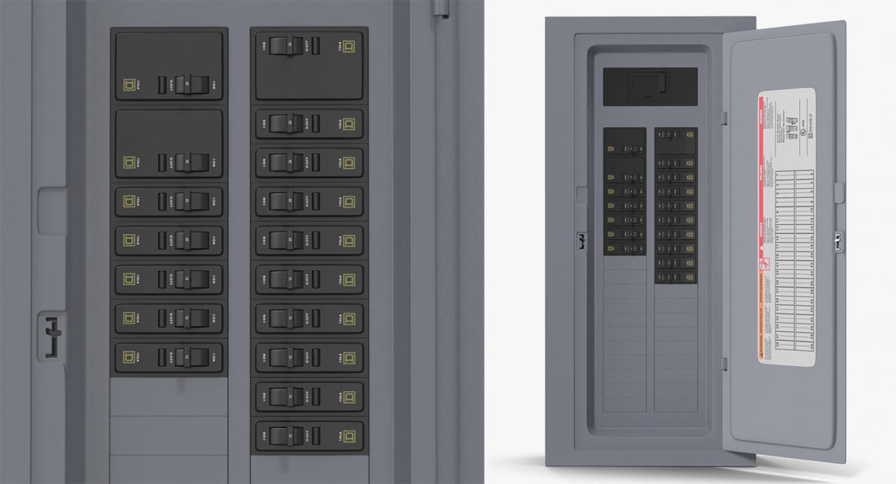 3D Electric Control Boxes Collection model