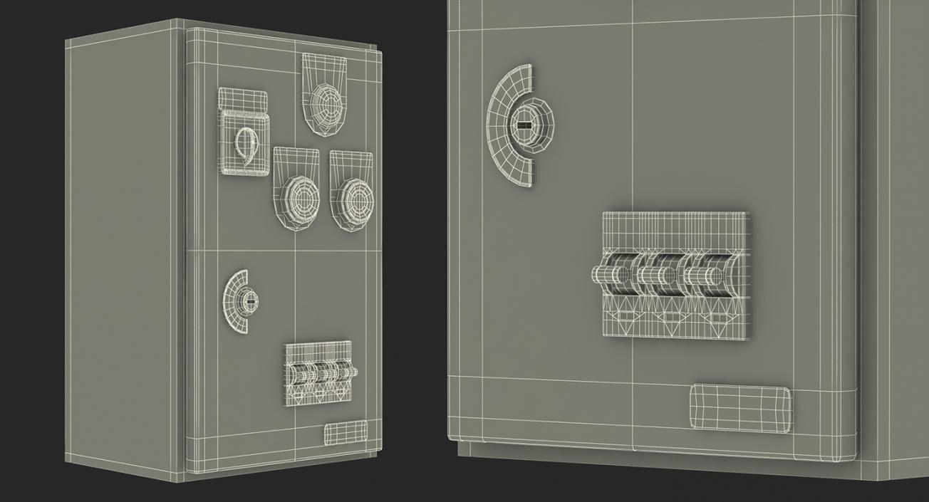 3D Electric Control Boxes Collection model