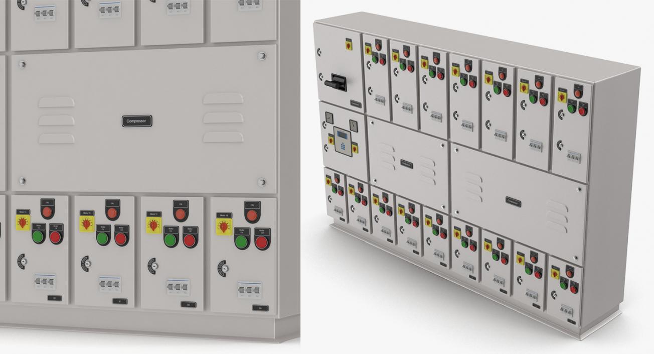 3D Electric Control Boxes Collection model