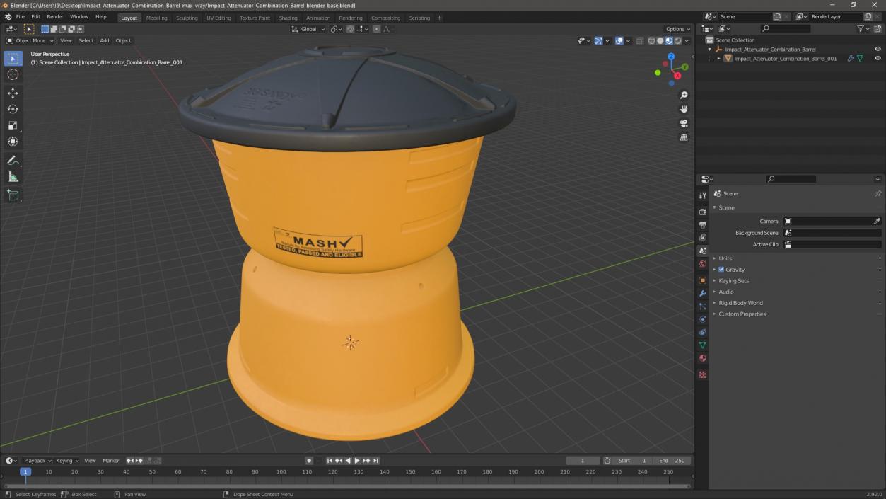 3D Impact Attenuator Combination Barrel 2 model