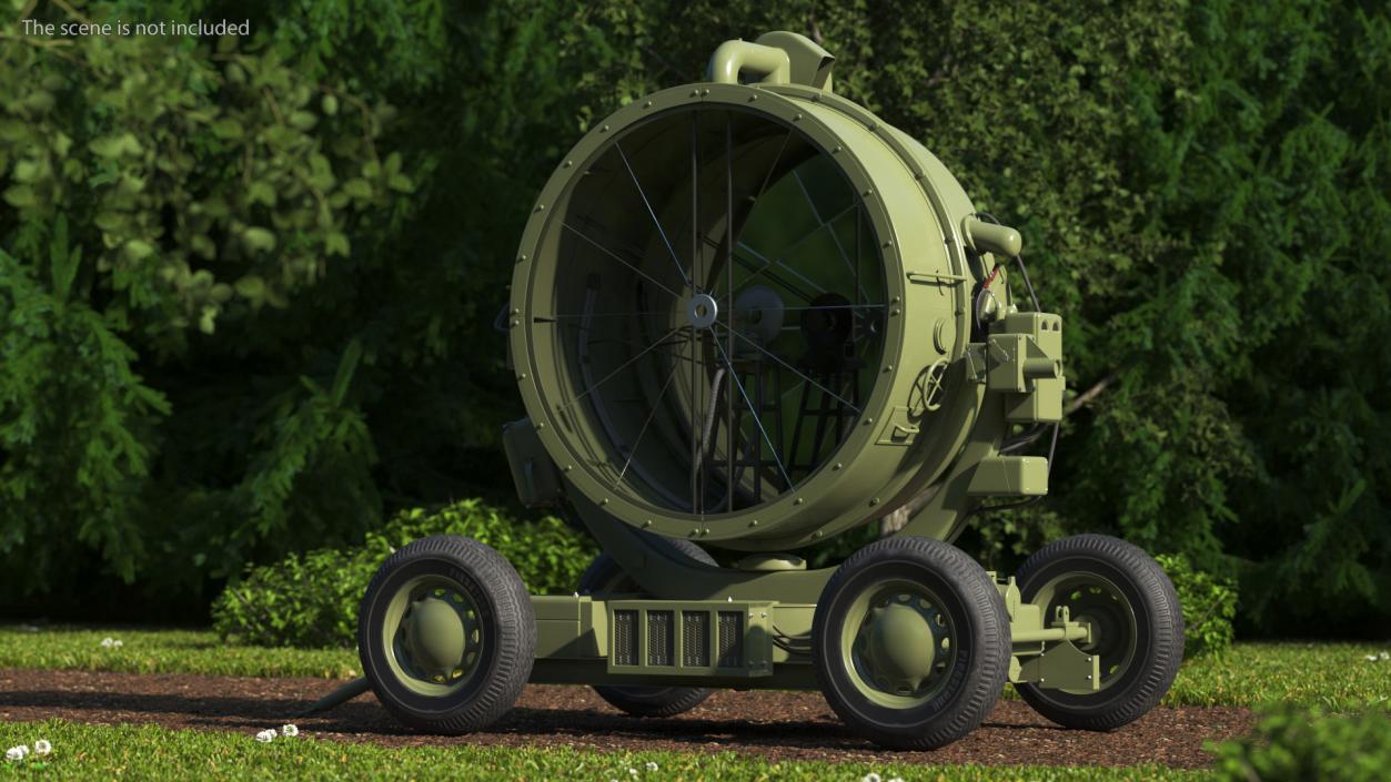 3D model Military Anti Aircraft Searchlight New Rigged