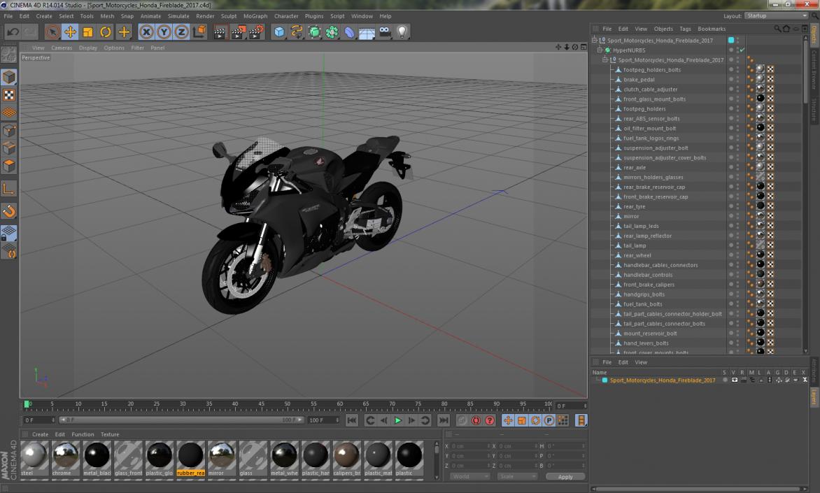 3D Sport Motorcycles Honda Fireblade 2017 model