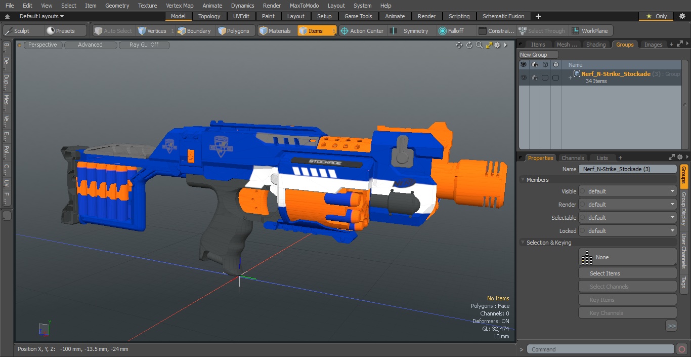 Nerf N-Strike Stockade 3D