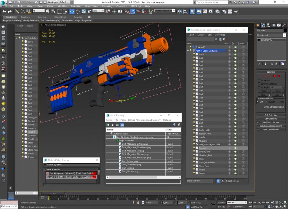 Nerf N-Strike Stockade 3D