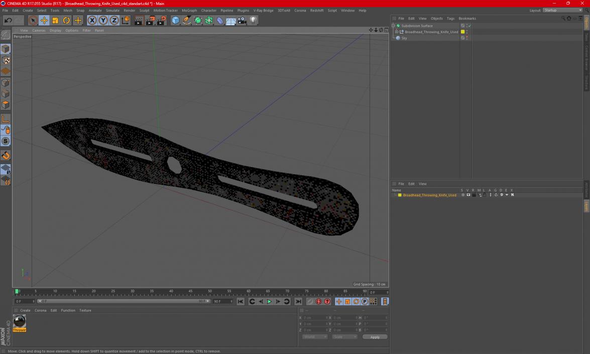 Broadhead Throwing Knife Used 3D model