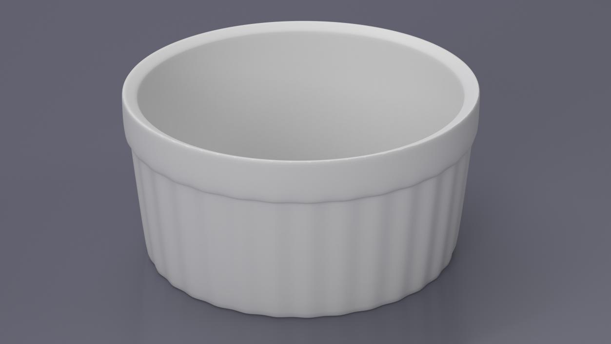 3D White Ceramic Dip Bowl For Sauces model