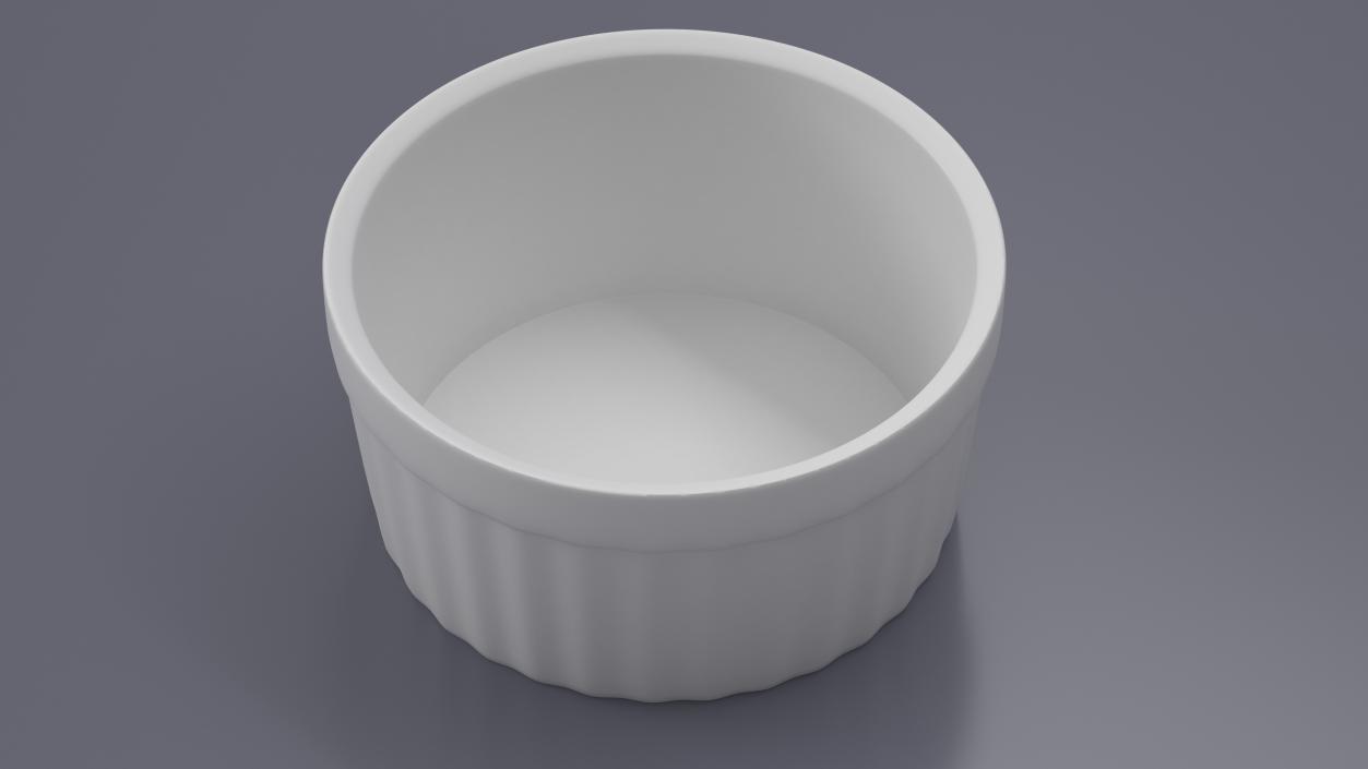 3D White Ceramic Dip Bowl For Sauces model