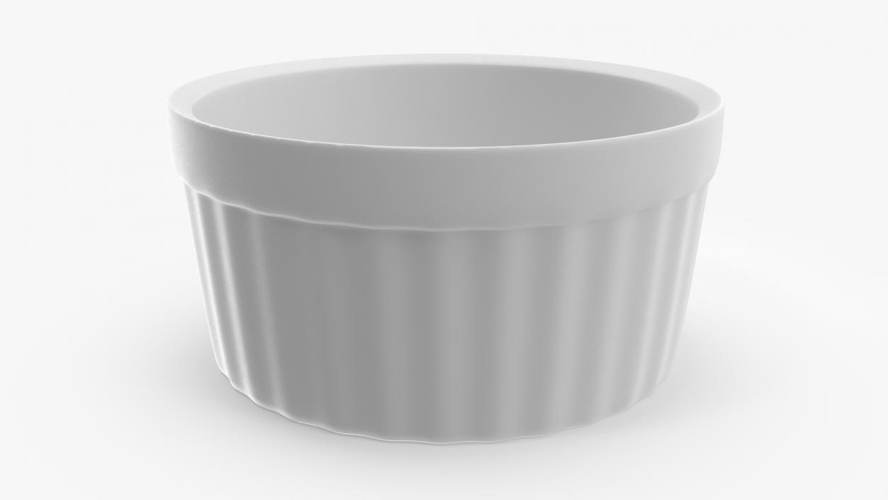 3D White Ceramic Dip Bowl For Sauces model