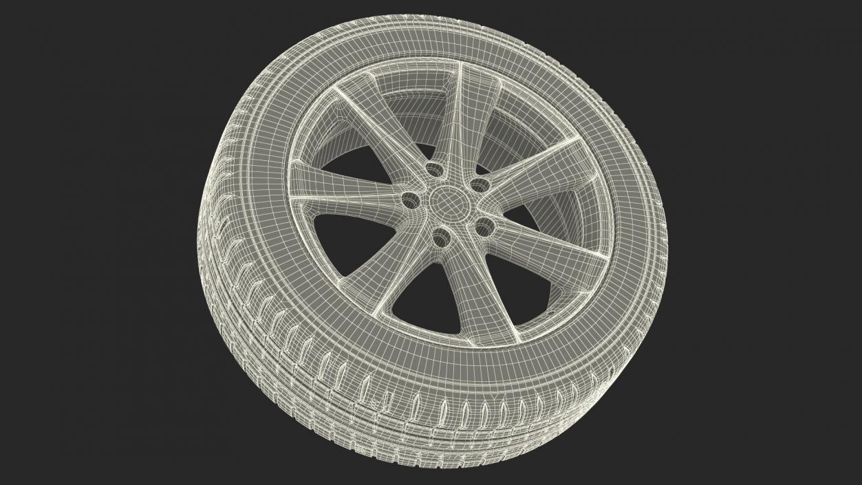 Car Wheel Rim Carrying Tire 3D