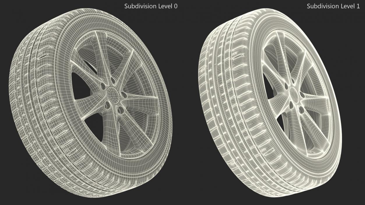 Car Wheel Rim Carrying Tire 3D