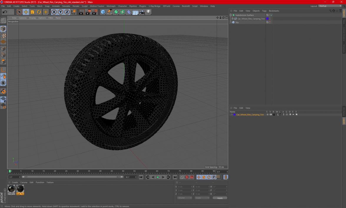 Car Wheel Rim Carrying Tire 3D