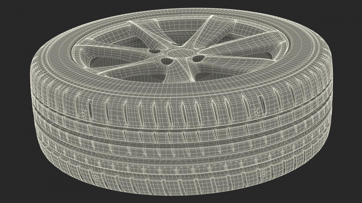 Car Wheel Rim Carrying Tire 3D