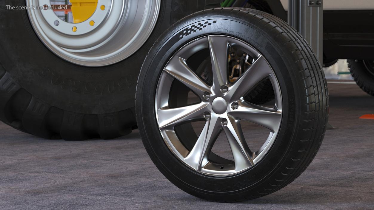 Car Wheel Rim Carrying Tire 3D