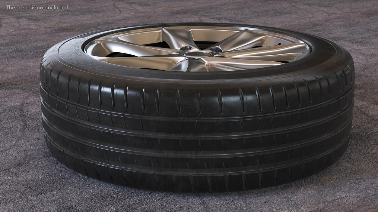 Car Wheel Rim Carrying Tire 3D