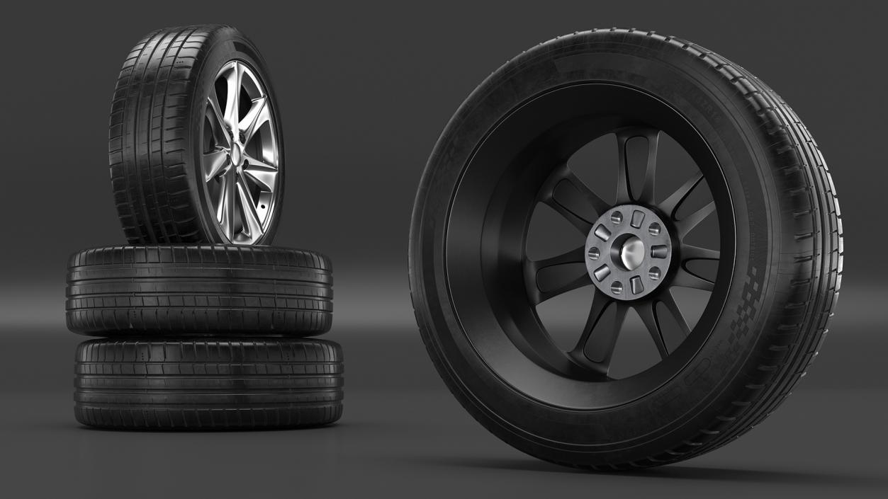 Car Wheel Rim Carrying Tire 3D