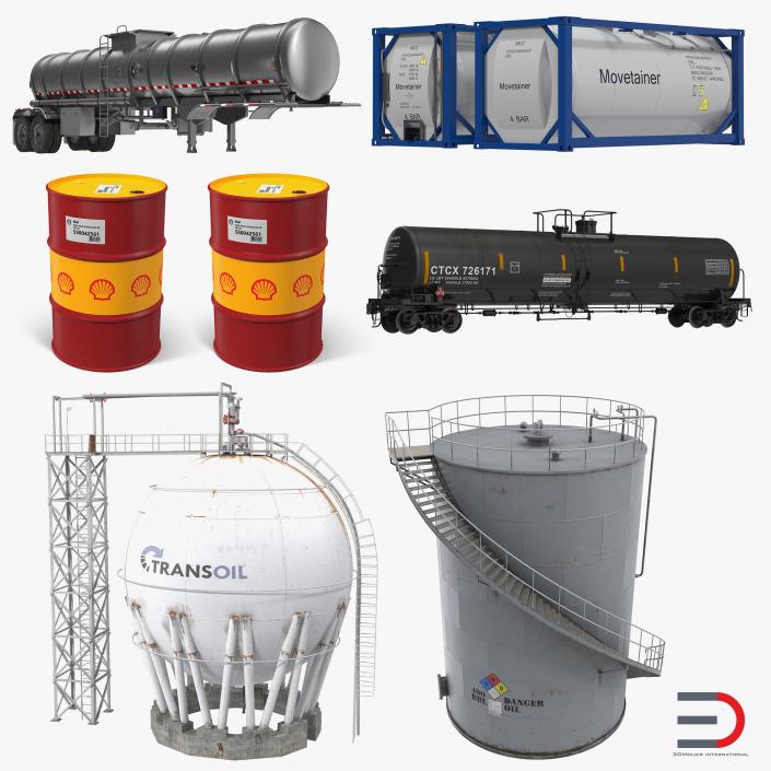 3D model Oil Storage Tanks Collection 2