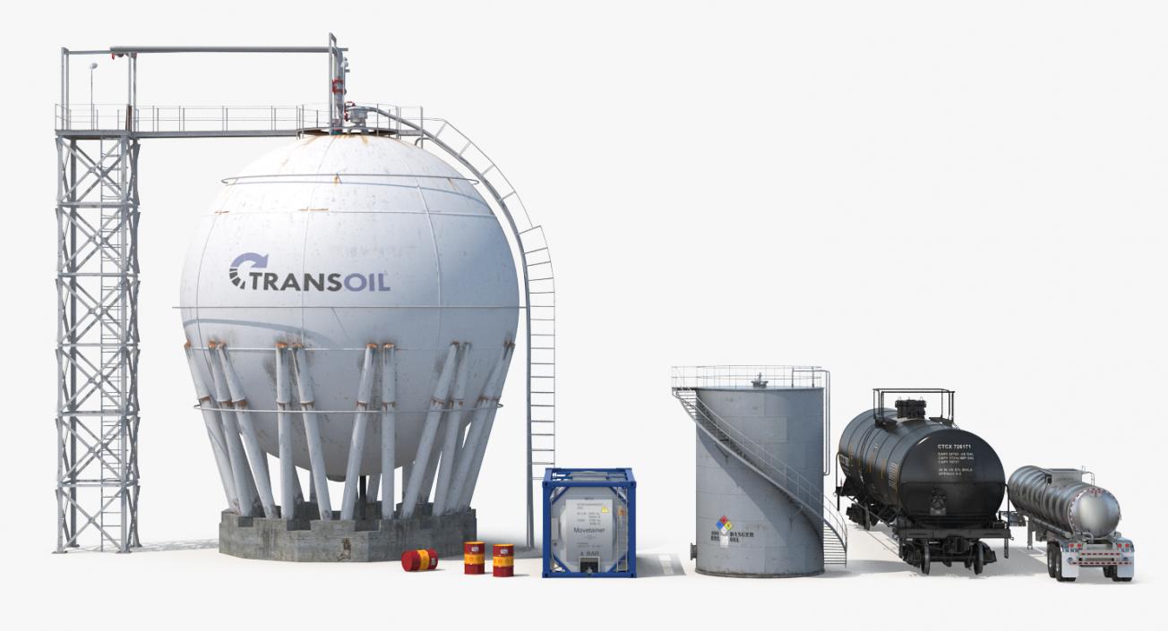 3D model Oil Storage Tanks Collection 2