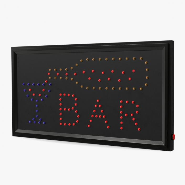 3D Bar Neon LED Light OFF Business Sign