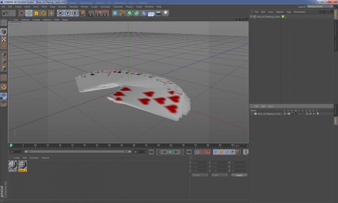 3D model Row of Playing Cards