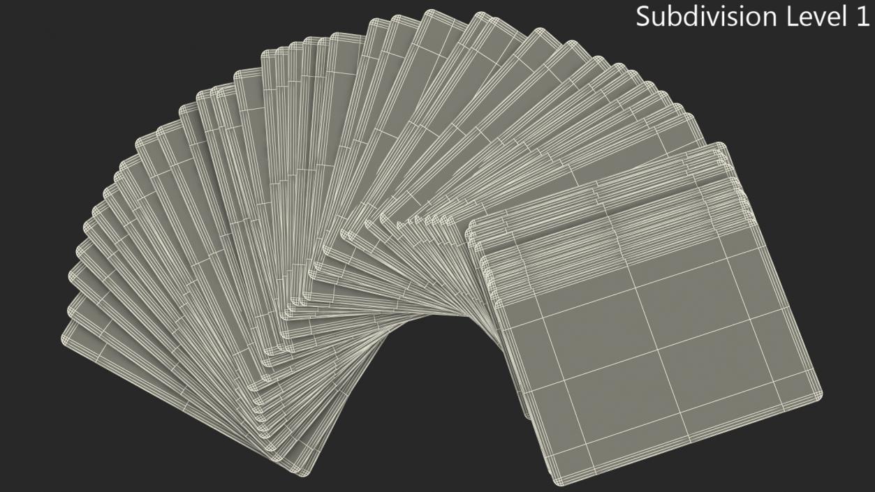 3D model Row of Playing Cards