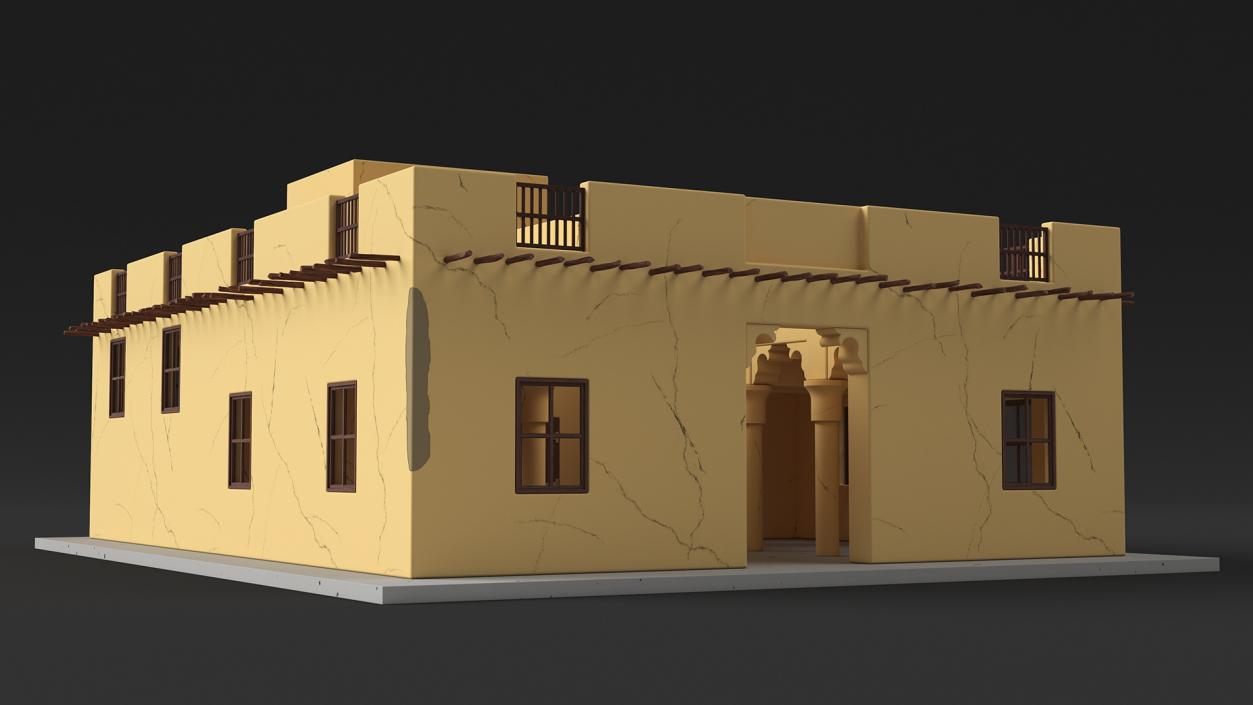 Cartoon Arab House with a Courtyard 2 3D