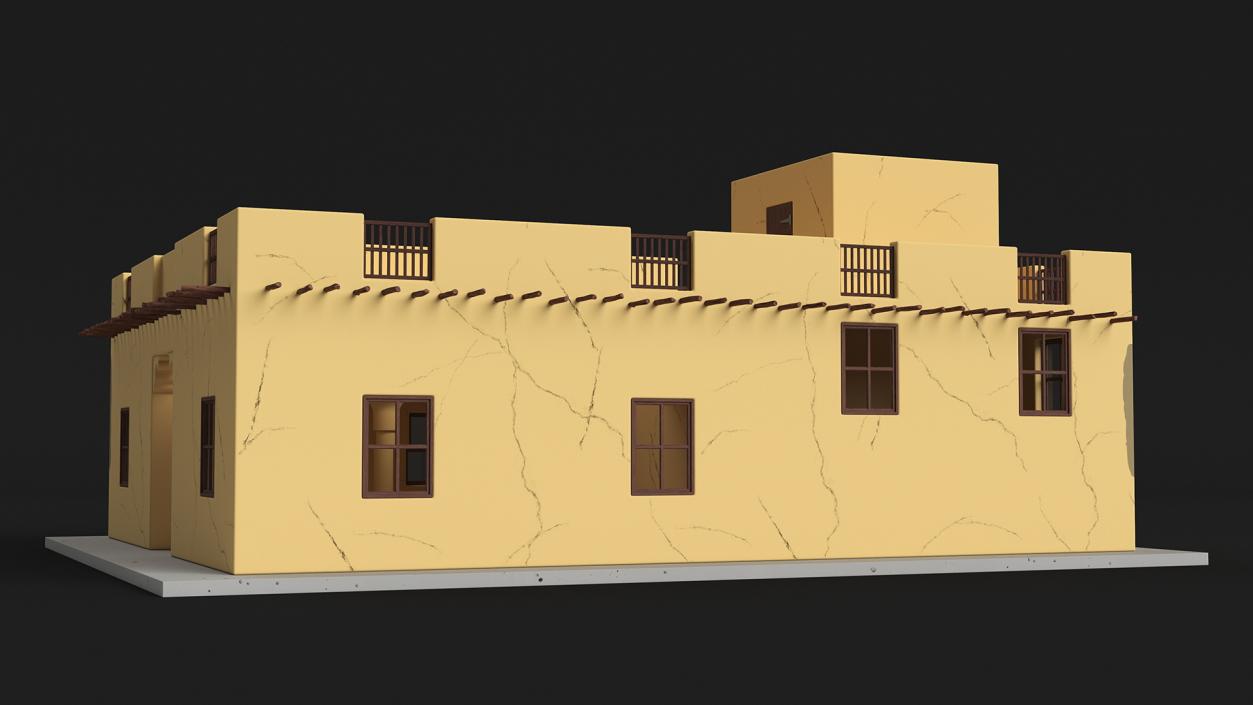 Cartoon Arab House with a Courtyard 2 3D