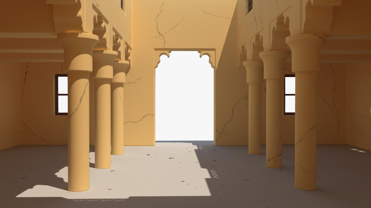 Cartoon Arab House with a Courtyard 2 3D